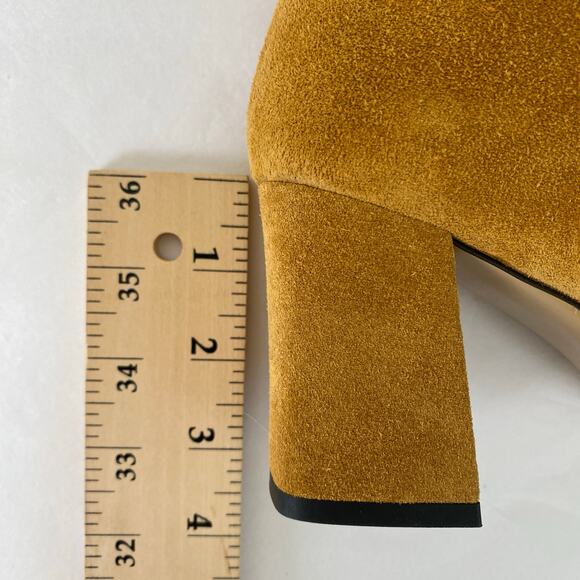 Clorinda Antinori Vera Suede Boots Size 37 or 7 Segale Tan Leather Square Toe - Picture 14 of 15